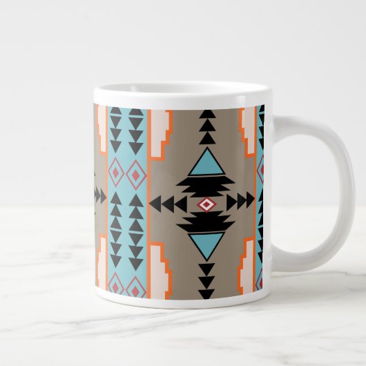 Geometrisch op basis van aztec grote koffiekop (Rechts)