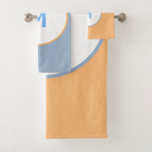 Geometrisch Oranje blauw grijs monogram