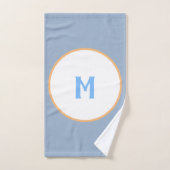 Geometrisch Oranje blauw grijs monogram Bad Handdoek (Handdoek)
