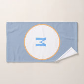 Geometrisch Oranje blauw grijs monogram Bad Handdoek (Handdoek)