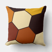 Geometrisch Oranje en Zwart Zeshoek Patroon Kussen (Voorkant)