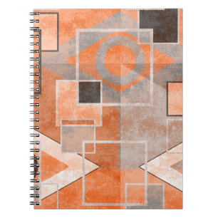 Geometrisch oranje grijs glanzend, stijlvol notitieboek