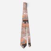 Geometrisch oranje grijs glanzend, stijlvol stropdas (Voorkant)
