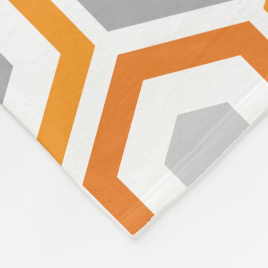 Geometrisch Oranje grijs Retro Fleece Deken (Hoek)