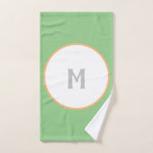 Geometrisch Oranje Groen Zilver Monogram Bad Handdoek (Handdoek)