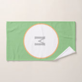 Geometrisch Oranje Groen Zilver Monogram Bad Handdoek (Handdoek)