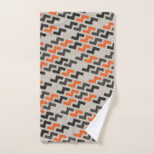 Geometrisch Oranje minimaal patroon Bad Handdoek (Handdoek)