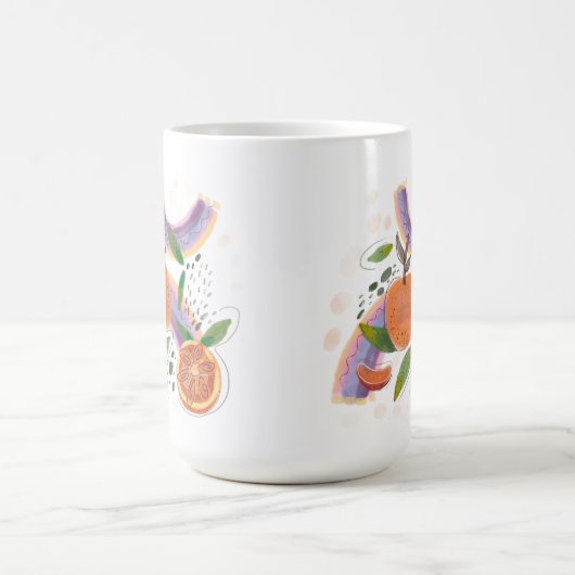 geometrisch oranje zomervruchten koffiemok (Center)