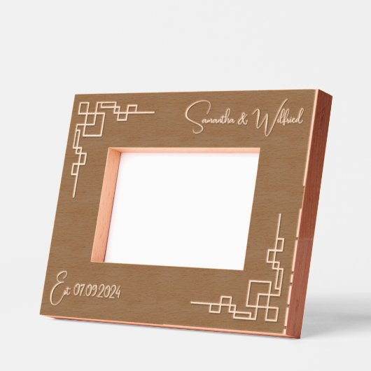Geometrisch paar Custom Wood Afbeelding Lijsten Gegraveerde Lijstjes (Links)