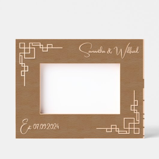 Geometrisch paar Custom Wood Afbeelding Lijsten Gegraveerde Lijstjes (Voorkant)