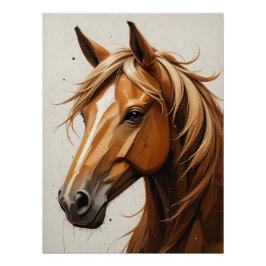 Geometrisch paardenportret perfect poster