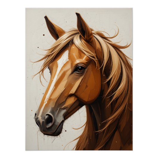 Geometrisch paardenportret perfect poster (Voorkant)