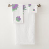 Geometrisch Paars en Groen Bad Handdoek (Insitu)
