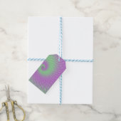 Geometrisch Paars en Groen Cadeaulabel (Met Touw)