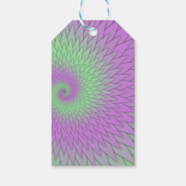 Geometrisch Paars en Groen Cadeaulabel