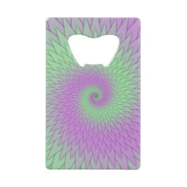 Geometrisch Paars en Groen Creditkaart Flessenopener