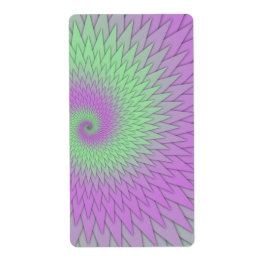 Geometrisch Paars en Groen Etiket