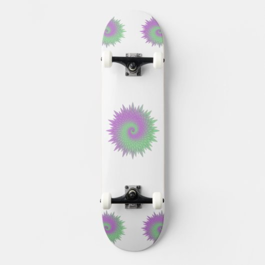 Geometrisch Paars en Groen Persoonlijk Skateboard (Voorkant)
