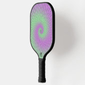 Geometrisch Paars en Groen Pickleball Paddle (Links)