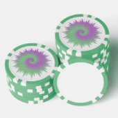 Geometrisch Paars en Groen Poker Chips (Opstapeling)