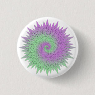 Geometrisch Paars en Groen Ronde Button 3,2 Cm