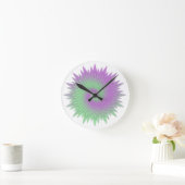 Geometrisch Paars en Groen Ronde Klok (Huis)