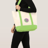 Geometrisch Paars en Groen Tote Bag (Voorkant (product))