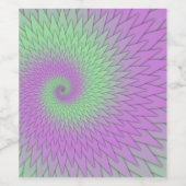 Geometrisch Paars en Groen Wijn Etiket (Enkel label)