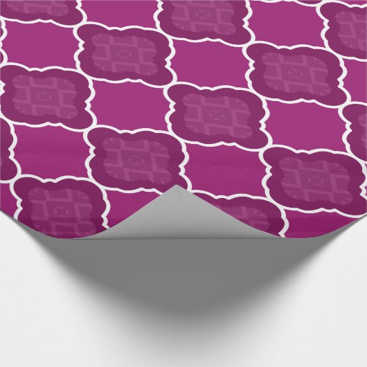 Geometrisch Paars Quatrefoil patroon Cadeaupapier (Hoek)