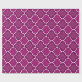 Geometrisch Paars Quatrefoil patroon Cadeaupapier (Vlak)