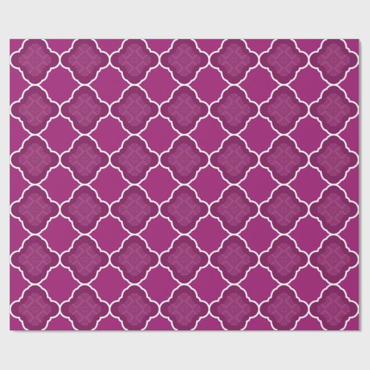 Geometrisch Paars Quatrefoil patroon Cadeaupapier (Vlak)