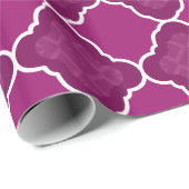 Geometrisch Paars Quatrefoil patroon Cadeaupapier (Rol Hoek)