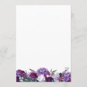 Geometrisch Paarse bloemmenu Menu (Achterkant)