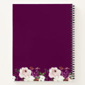 Geometrisch Paarse Blush Roze Bloemen Recept Boek (Achterkant)