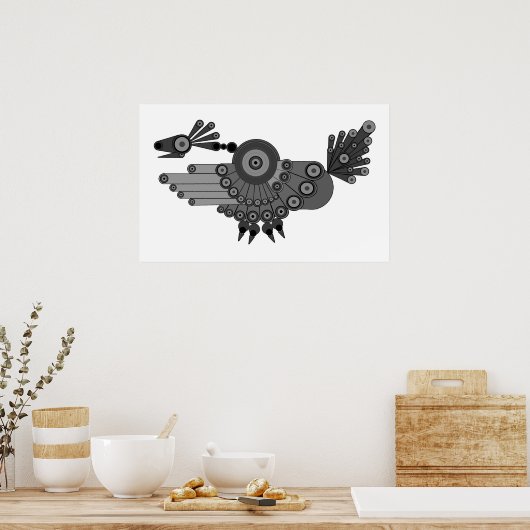 Geometrisch pacockontwerp poster (Keuken)