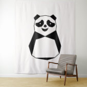 Geometrisch Panda Tapestry Wandkleed (In situ)