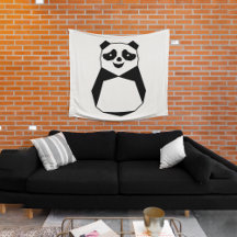 Geometrisch Panda Tapestry