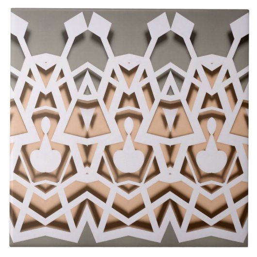 Geometrisch papiergesneden symmetriepatroon tegeltje (Voorkant)