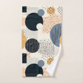 Geometrisch pastel beige grijs zwart abstract boho bad handdoek (Handdoek)