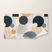 Geometrisch pastel beige grijs zwart abstract boho bad handdoek (Handdoek)