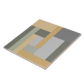 Geometrisch, pastel, groen, mosterdgeel, grijs tegeltje (Zijkant)