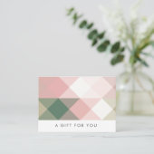 geometrisch pastel modern cadeaucertificaat visitekaartje (Staand voorkant)