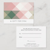 geometrisch pastel modern cadeaucertificaat visitekaartje (Voorkant / Achterkant)