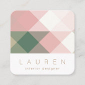 Geometrisch Pastel Modern Minimalistisch Visitekaa Vierkante Visitekaartje (Voorkant)