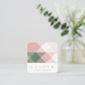 Geometrisch Pastel Modern Minimalistisch Visitekaa Vierkante Visitekaartje (Staand voorkant)