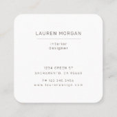 Geometrisch Pastel Modern Minimalistisch Visitekaa Vierkante Visitekaartje (Achterkant)