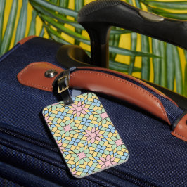 Geometrisch Pastel Patroon Bagagelabel