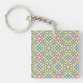 Geometrisch Pastel Patroon Sleutelhanger