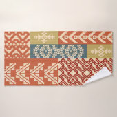 Geometrisch patchwerk voor sierdoeleinden badhanddoek (Badhanddoek)
