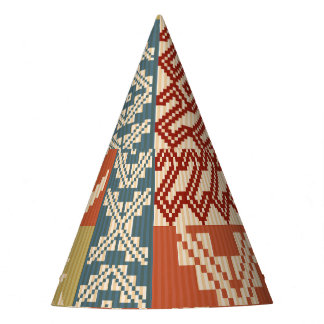 Geometrisch Patchwork Etnaadloos Patroon Feesthoedjes